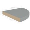 323923 vidaXL Floating Corner Shelves 2 pcs Grey 35x35x3,8 cm MDF