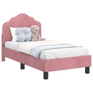 vidaXL Gyerek&aacute;gy keret fejt&aacute;ml&aacute;val R&oacute;zsasz&iacute;n 70 x 140 cm B&aacute;rsony