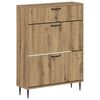 vidaXL Cipőszekr&eacute;ny HAARLEM 78 x 24 x 103 cm Szerelt Fa K&eacute;zműves T&ouml;lgy