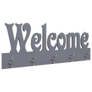 vidaXL sz&uuml;rke "WELCOME" felirat&uacute; fali fogas 74 x 29,5 cm