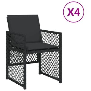 vidaXL 4 db fekete polyrattan kerti sz&eacute;k p&aacute;rn&aacute;val