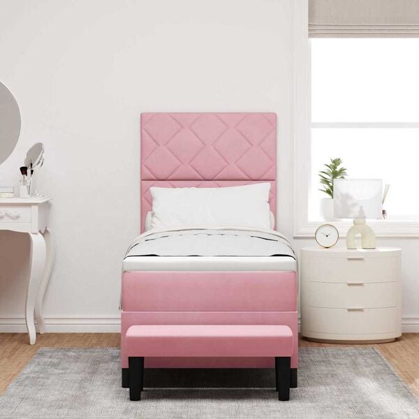 vidaXL Boxrug&oacute;s &aacute;gy matracmal R&oacute;zsasz&iacute;n 80 x 200 cm B&aacute;rsony