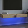 vidaXL 2 db sonoma t&ouml;lgysz&iacute;nű TV-szekr&eacute;ny LED-l&aacute;mp&aacute;kkal 60x35x15,5 cm