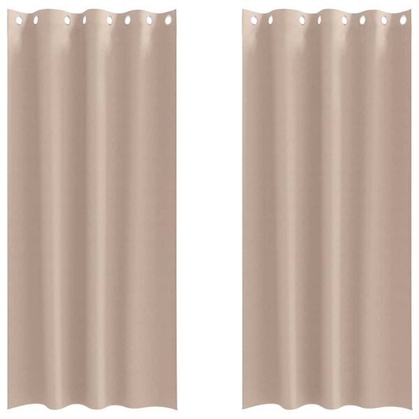 vidaXL Fekete F&uuml;gg&ouml;ny Gyűrűkkel 2 pcs T&oacute;psz&iacute;nű 245 x 140 cm Poli&eacute;szter