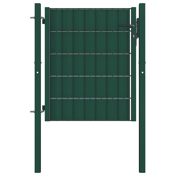 vidaXL z&ouml;ld PVC &eacute;s ac&eacute;l ker&iacute;t&eacute;skapu 100 x 81 cm