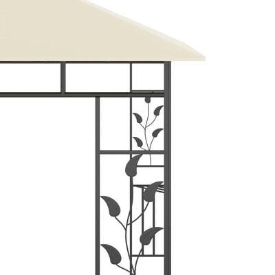 vidaXL krémszínű pavilon szúnyoghálóval 3 x 3 x 2,73 m 180 g/m²