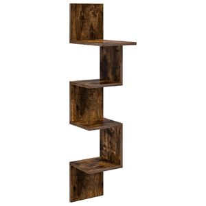vidaXL Falpolc Falra szerelhető Barna 32 x 21 x 107 cm Szerelt Fa