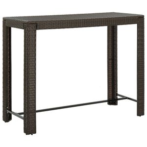 vidaXL barna polyrattan kerti bárasztal 140,5 x 60,5 x 110,5 cm