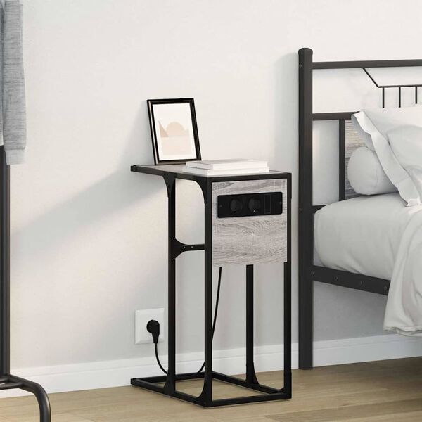 vidaXL &Eacute;jjeliszekr&eacute;ny Sz&uuml;rke Sonoma 41,5 x 26 x 60,5 cm Faanyag