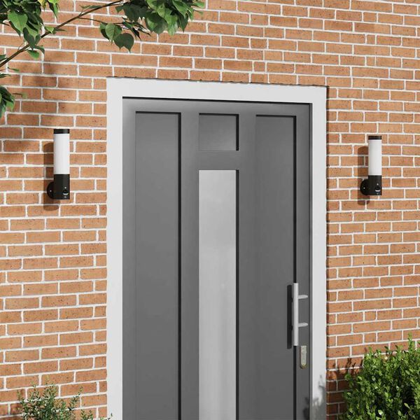 vidaXL Kültéri Fali Lámpák 2 pcs Fekete 12 x 7.5 x 29 cm