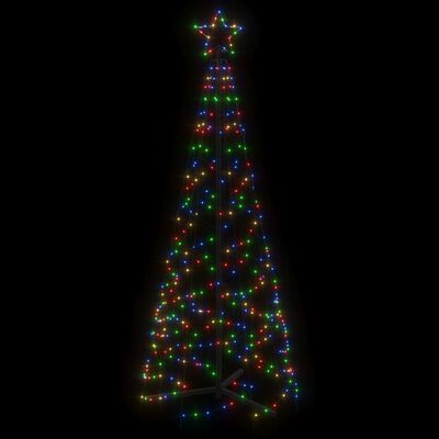 vidaXL kúp alakú karácsonyfa 200 színes LED-del 70 x 180 cm