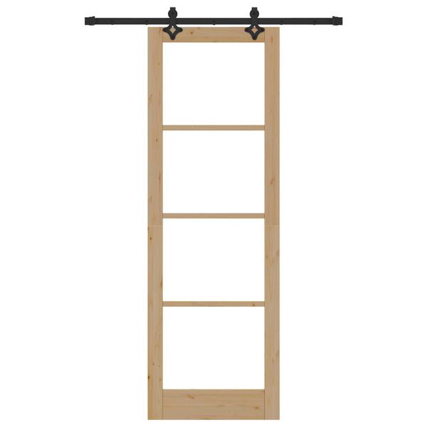 vidaXL Cs&uacute;sz&oacute; ajt&oacute; Term&eacute;szetes 78 x 232 cm T&ouml;m&ouml;r fenyőfa &eacute;s &uuml;veg