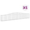 vidaXL 5 db &iacute;ves horganyzott vas gabion kos&aacute;r 400x30x60/80 cm