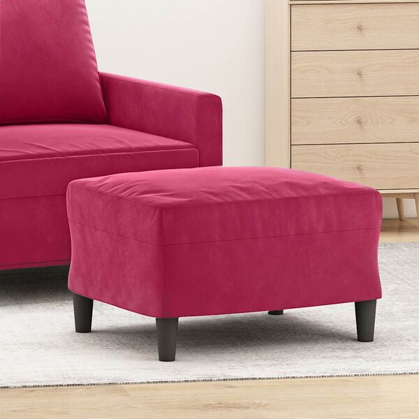 vidaXL bordó bársony lábzsámoly 60 x 50 x 41 cm