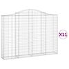 vidaXL 11 db íves horganyzott vas gabion kosár 200x30x140/160 cm