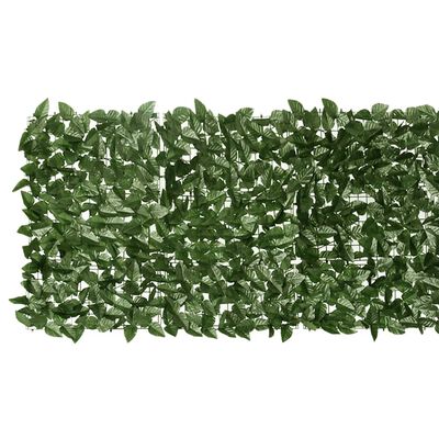 vidaXL sötétzöld leveles erkélyparaván 600 x 75 cm