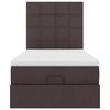 vidaXL Ottomán ágykeret matraccal sötétbarna 100x200cm szövet