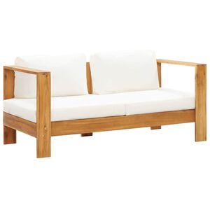 vidaXL kr&eacute;mfeh&eacute;r t&ouml;m&ouml;r ak&aacute;cfa kerti kanap&eacute; p&aacute;rn&aacute;val 140 cm