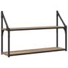 vidaXL Falpolc Falra szerelhető K&eacute;zműves t&ouml;lgy 80 x 21 x 51 cm f&eacute;m PB
