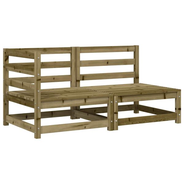 vidaXL 2 személyes impregnált fenyőfa kerti kanapé párnával