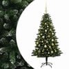 vidaXL Műfenyő g&ouml;mb&ouml;kkel 120 cm 150 LED Meleg feh&eacute;r PVC &eacute;s f&eacute;m