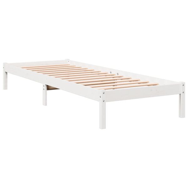 vidaXL fehér tömör fenyő extra hosszú ágykeret matrac nélkül 90x220 cm