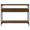 vidaXL barna t&ouml;lgysz&iacute;nű szerelt fa t&aacute;lal&oacute;asztal polccal 100x29x75 cm