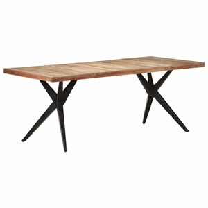 vidaXL t&ouml;m&ouml;r &uacute;jrahasznos&iacute;tott fa &eacute;tkezőasztal 200 x 90 x 76 cm