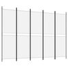vidaXL feh&eacute;r 5 paneles parav&aacute;n 250x180 cm sz&ouml;vet