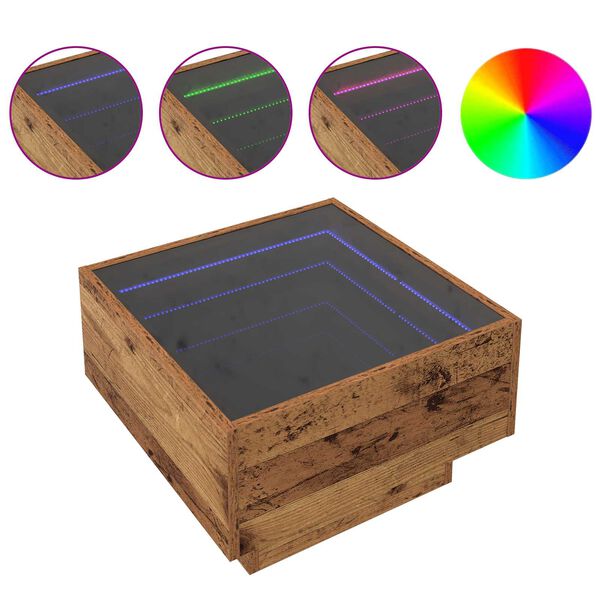 vidaXL Doh&aacute;nyz&oacute;asztal R&eacute;gi fa 50 x 50 x 30 cm Faanyag