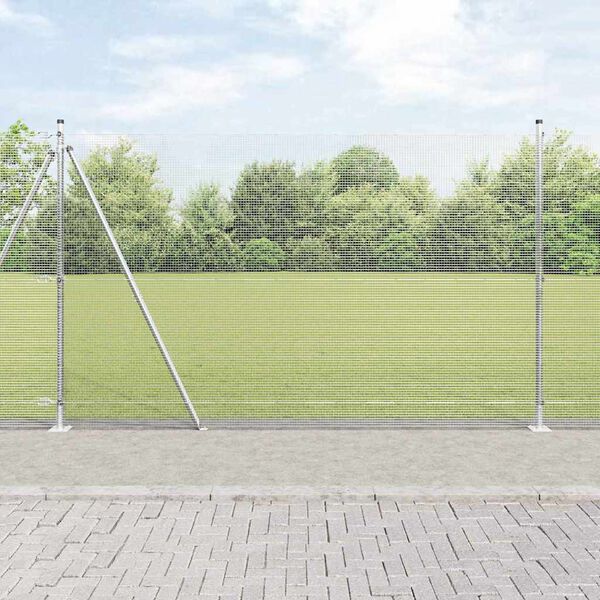 vidaXL Kerítés oszlopokkal Ezüst 1.4 x 10 m Acél