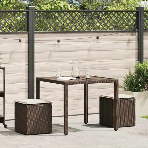 vidaXL 2 db barna polyrattan kerti szék párnával 40x40x43 cm