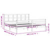 vidaXL fehér tömör fa ágykeret fejtámlával Super King Size