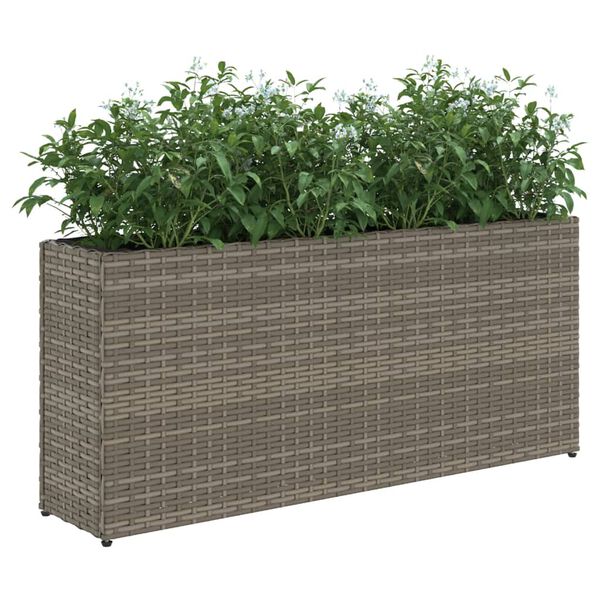 vidaXL 2 db sz&uuml;rke polyrattan kerti &uuml;ltetől&aacute;da 2 cser&eacute;ppel 90x20x40 cm