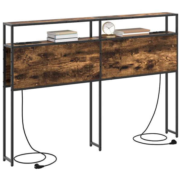 vidaXL T&aacute;rol&oacute; fejt&aacute;mla polcokkal F&uuml;st&ouml;lt t&ouml;lgy 160 cm Faanyag