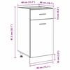 vidaXL F&uuml;ggő szekr&eacute;ny fi&oacute;kkal Fekete t&ouml;lgy 40 x 46 x 81,5 cm Faanyag