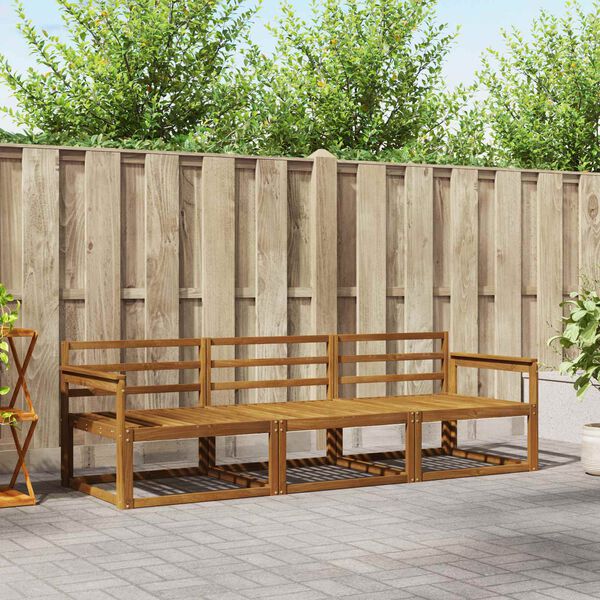 vidaXL K&uuml;lt&eacute;ri kanap&eacute; szett 3 pcs Term&eacute;szetes T&ouml;m&ouml;r Ak&aacute;cfa