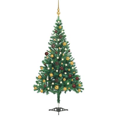 vidaXL megvilágított műkarácsonyfa 564 ággal gömb szettel 180 cm