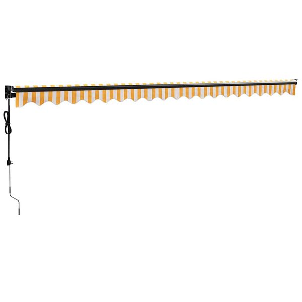 vidaXL s&aacute;rga-feh&eacute;r automata beh&uacute;zhat&oacute; napellenző 5 x 3 m