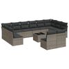 vidaXL 13 r&eacute;szes sz&uuml;rke polyrattan kerti &uuml;lőgarnit&uacute;ra p&aacute;rn&aacute;kkal