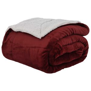 vidaXL Pl&eacute;d Bordeaux piros 150 x 200 cm 1.64 kg Gyapj&uacute;