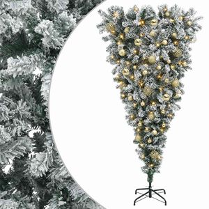 vidaXL Felford&iacute;tott Műfenyő Kar&aacute;csonyf&aacute; 150 cm 150 LED Meleg feh&eacute;r