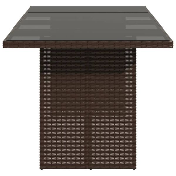 vidaXL barna polyrattan &uuml;veglapos kerti asztal 190 x 80 x 74 cm