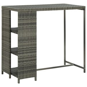 vidaXL sz&uuml;rke polyrattan b&aacute;rasztal t&aacute;rol&oacute;polccal 120 x 60 x 110 cm