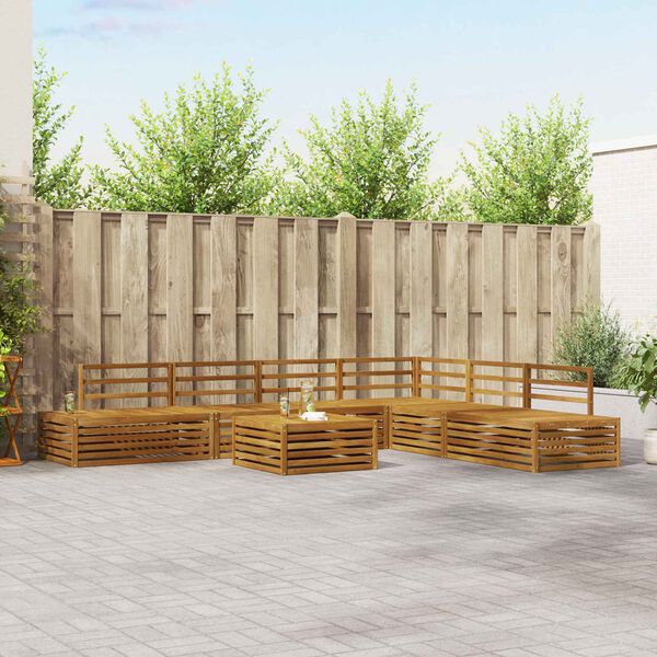 vidaXL K&uuml;lt&eacute;ri kanap&eacute; szett 7 Darab Term&eacute;szetes T&ouml;m&ouml;r Ak&aacute;cfa