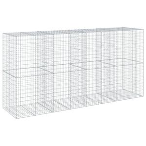 vidaXL horganyzott vas gabion kos&aacute;r fed&eacute;llel 400 x 100 x 200 cm