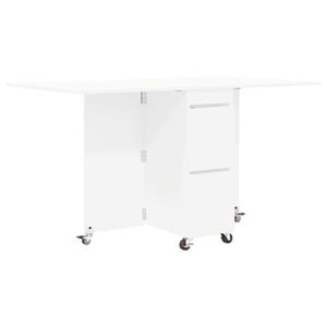 vidaXL &Eacute;tkezőasztal 2 pcs 140 x 80 x 77 cm Szerelt Fa Feh&eacute;r