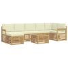 vidaXL K&uuml;lt&eacute;ri kanap&eacute; szett 8 pcs Feh&eacute;r &eacute;s Kr&eacute;m sz&iacute;nű 59 x 59 x 37 cm