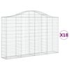 vidaXL 18 db &iacute;ves horganyzott vas gabion kos&aacute;r 200x30x120/140 cm