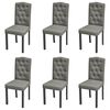 vidaXL 6 db szürke szövet étkezőszék